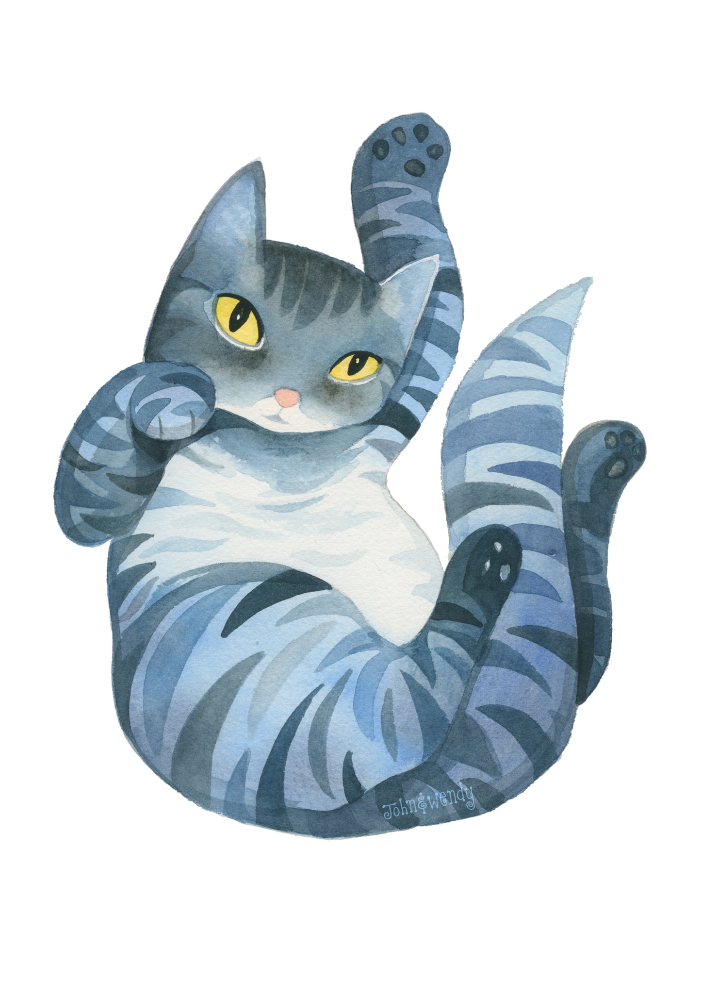 Cleo Watercolor Kitty Print